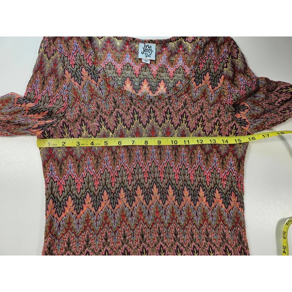 Ivy jane lightweight colorful long sleeve tunic medium semi sheer - Picture 8 of 8